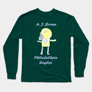 A.J. Brown Retro Jersey Drawing Long Sleeve T-Shirt